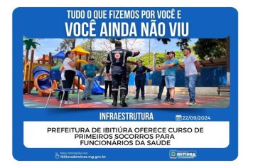  PREFEITURA DE IBITIÚRA OFERECE CURSO DE PRIMEIROS SOCORROS PARA FUNCIONÁRIOS DA SAÚDE
