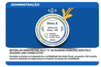 IBITIÚRA DE MINAS RECEBE SELO 