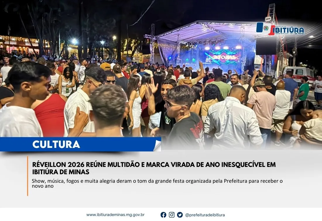 RÉVEILLON 2026 REÚNE MULTIDÃO E MARCA VIRADA DE ANO INESQUECÍVEL EM IBITIÚRA DE MINAS