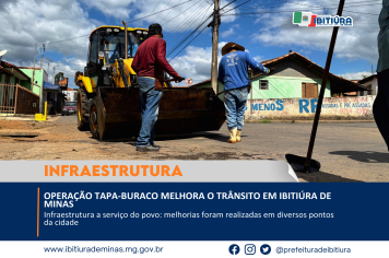 Operação Tapa-Buraco melhora o trânsito em Ibitiúra de Minas