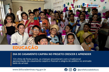 DIA DE CASAMENTO CAIPIRA NO PROJETO CRESCER E APRENDER