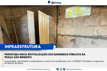 PREFEITURA INICIA REVITALIZAÇÃO DOS BANHEIROS PÚBLICOS DA PRAÇA SÃO BENEDITO