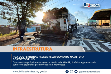 RUA DOS FERREIRAS RECEBE RECAPEAMENTO NA ALTURA DO POSTO VELHO