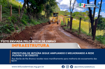 PREFEITURA SEGUE COM A MANUTENÇÃO DAS ESTRADAS RURAIS DE IBITIÚRA DE MINAS