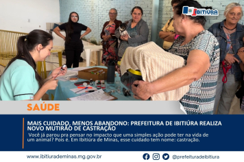 MAIS CUIDADO, MENOS ABANDONO: PREFEITURA DE IBITIÚRA REALIZA NOVO MUTIRÃO DE CASTRAÇÃO