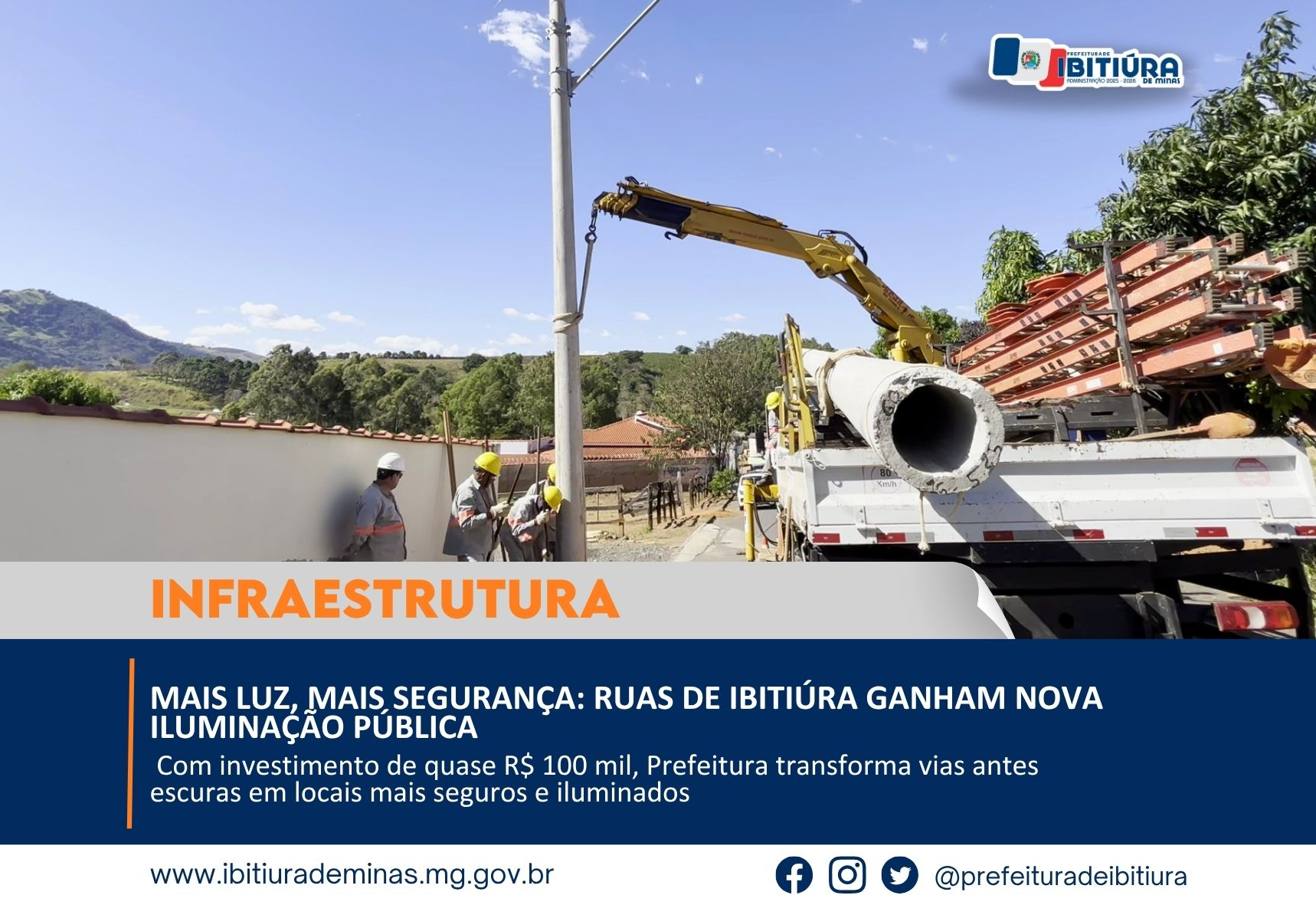 MAIS LUZ, MAIS SEGURANÇA: RUAS DE IBITIÚRA GANHAM NOVA ILUMINAÇÃO PÚBLICA