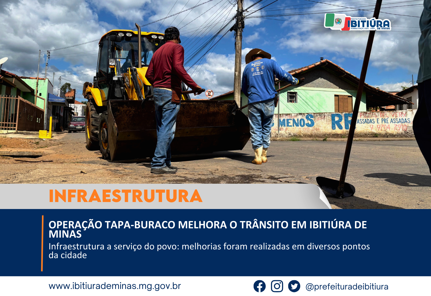 Operação Tapa-Buraco melhora o trânsito em Ibitiúra de Minas