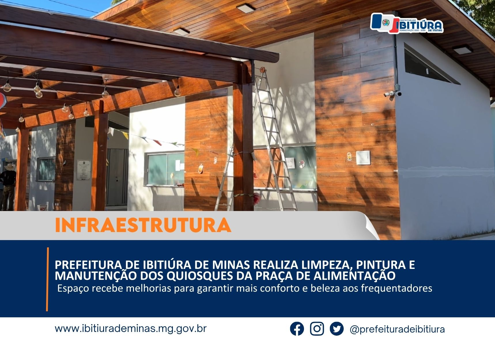 PREFEITURA DE IBITIÚRA DE MINAS REALIZA LIMPEZA, PINTURA E MANUTENÇÃO DOS QUIOSQUES DA PRAÇA DE ALIMENTAÇÃO