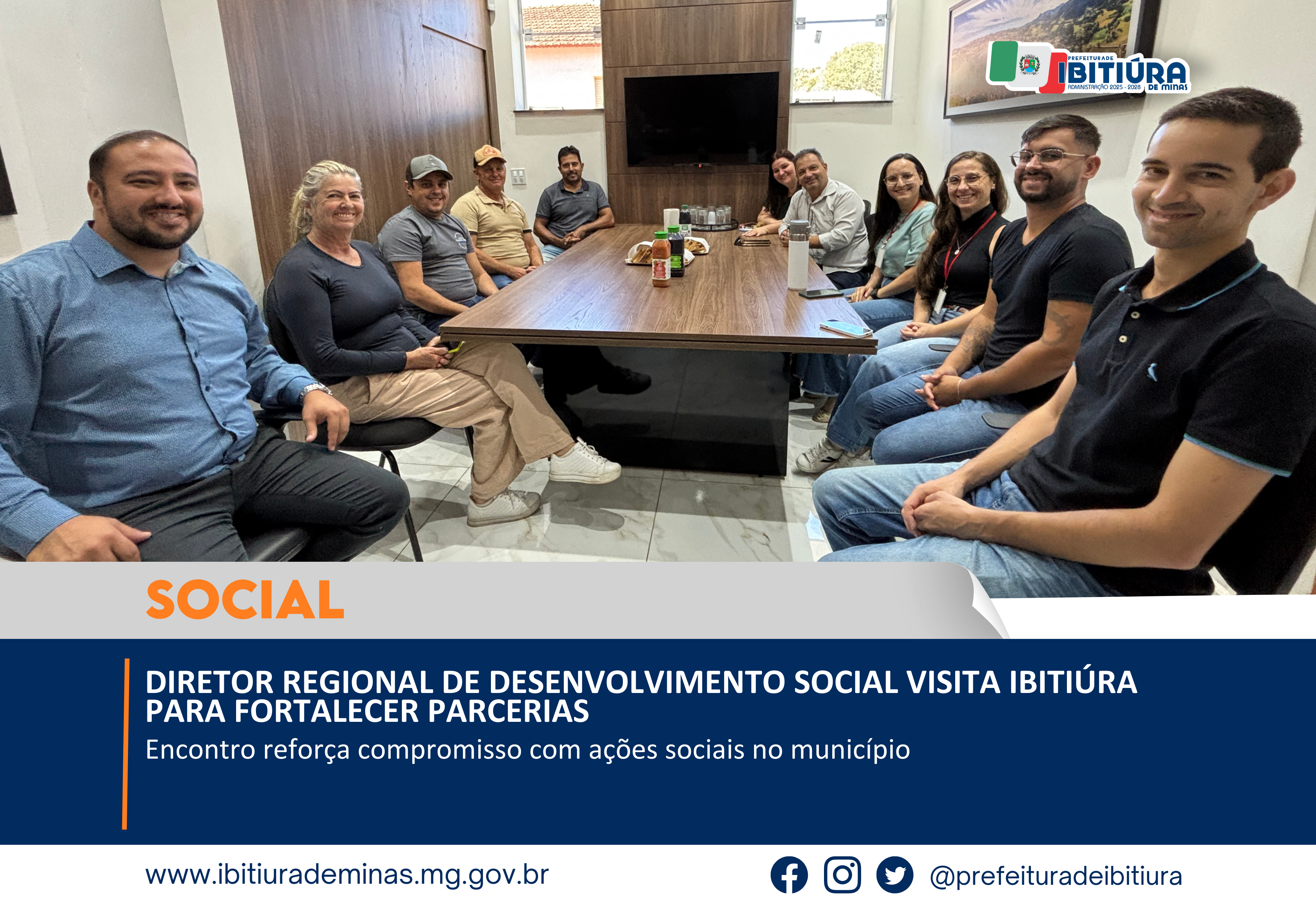DIRETOR REGIONAL DE DESENVOLVIMENTO SOCIAL VISITA IBITIÚRA PARA FORTALECER PARCERIAS