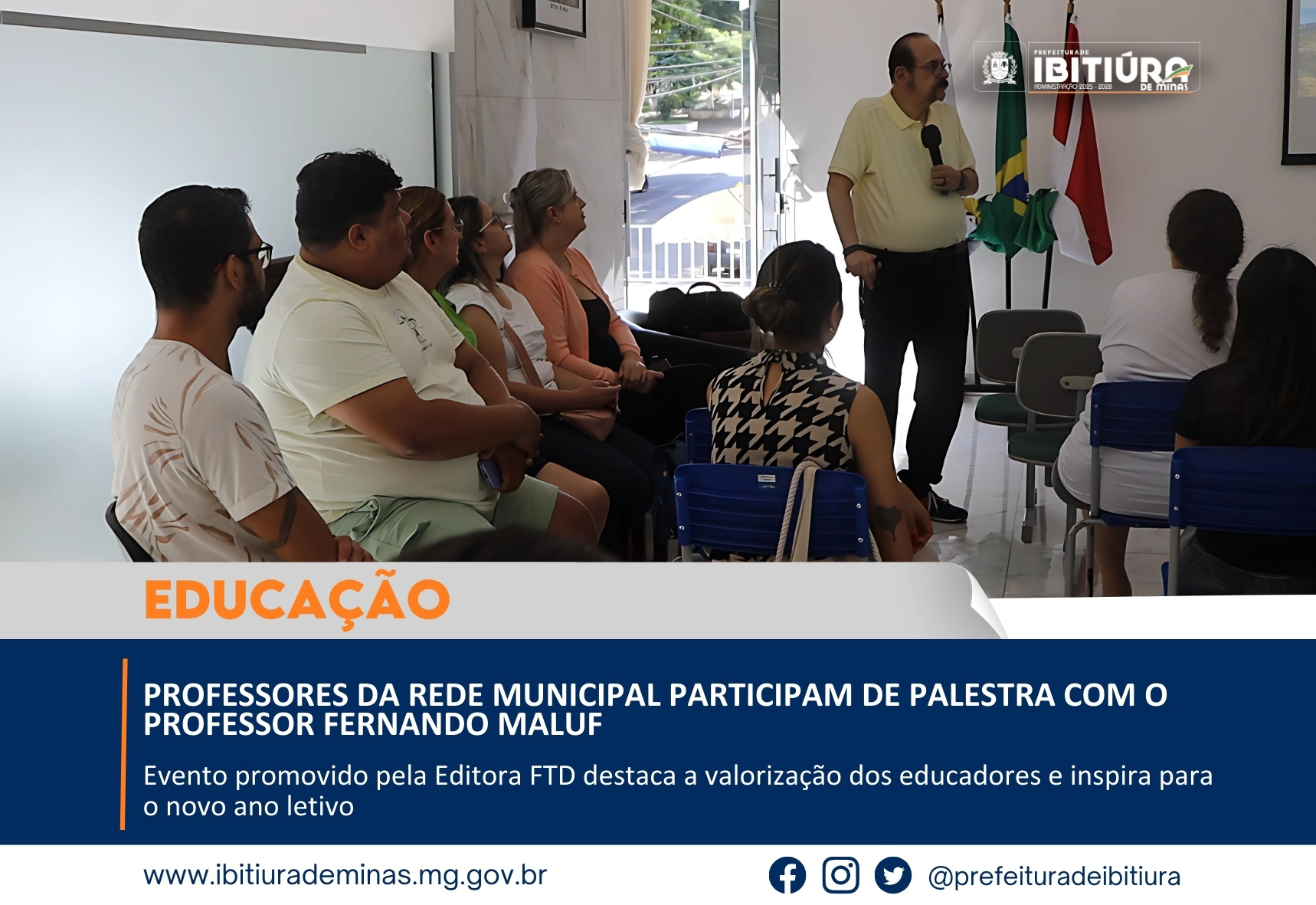 PROFESSORES DA REDE MUNICIPAL PARTICIPAM DE PALESTRA COM O PROFESSOR FERNANDO MALUF