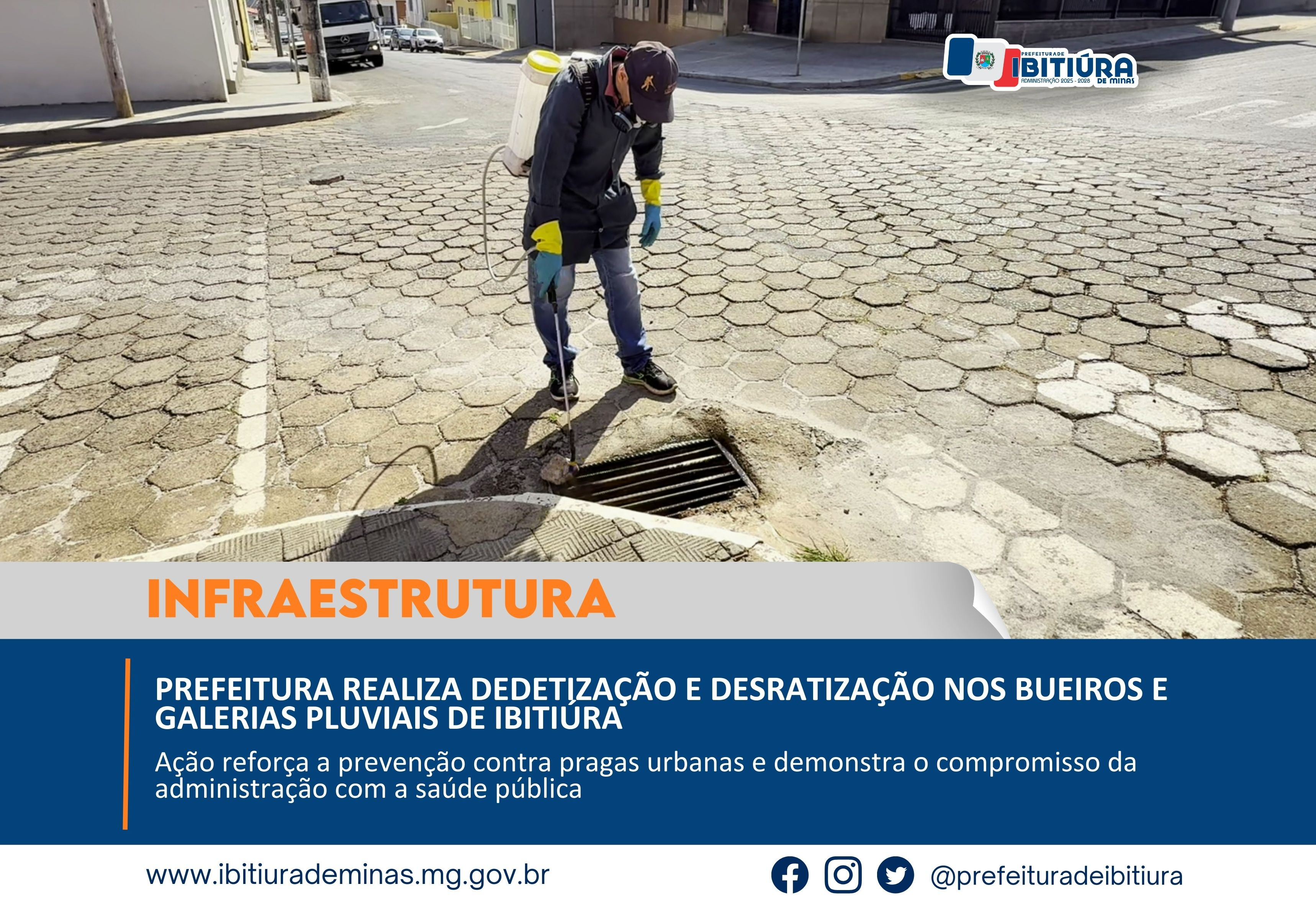 PREFEITURA REALIZA DEDETIZAÇÃO E DESRATIZAÇÃO NOS BUEIROS E GALERIAS PLUVIAIS DE IBITIÚRA