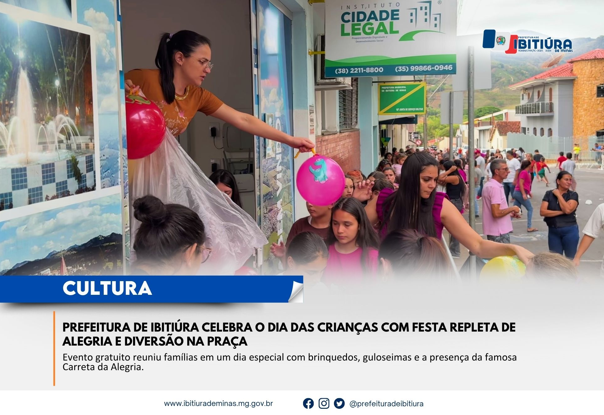 PREFEITURA DE IBITIÚRA CELEBRA O DIA DAS CRIANÇAS COM FESTA REPLETA DE ALEGRIA E DIVERSÃO NA PRAÇA