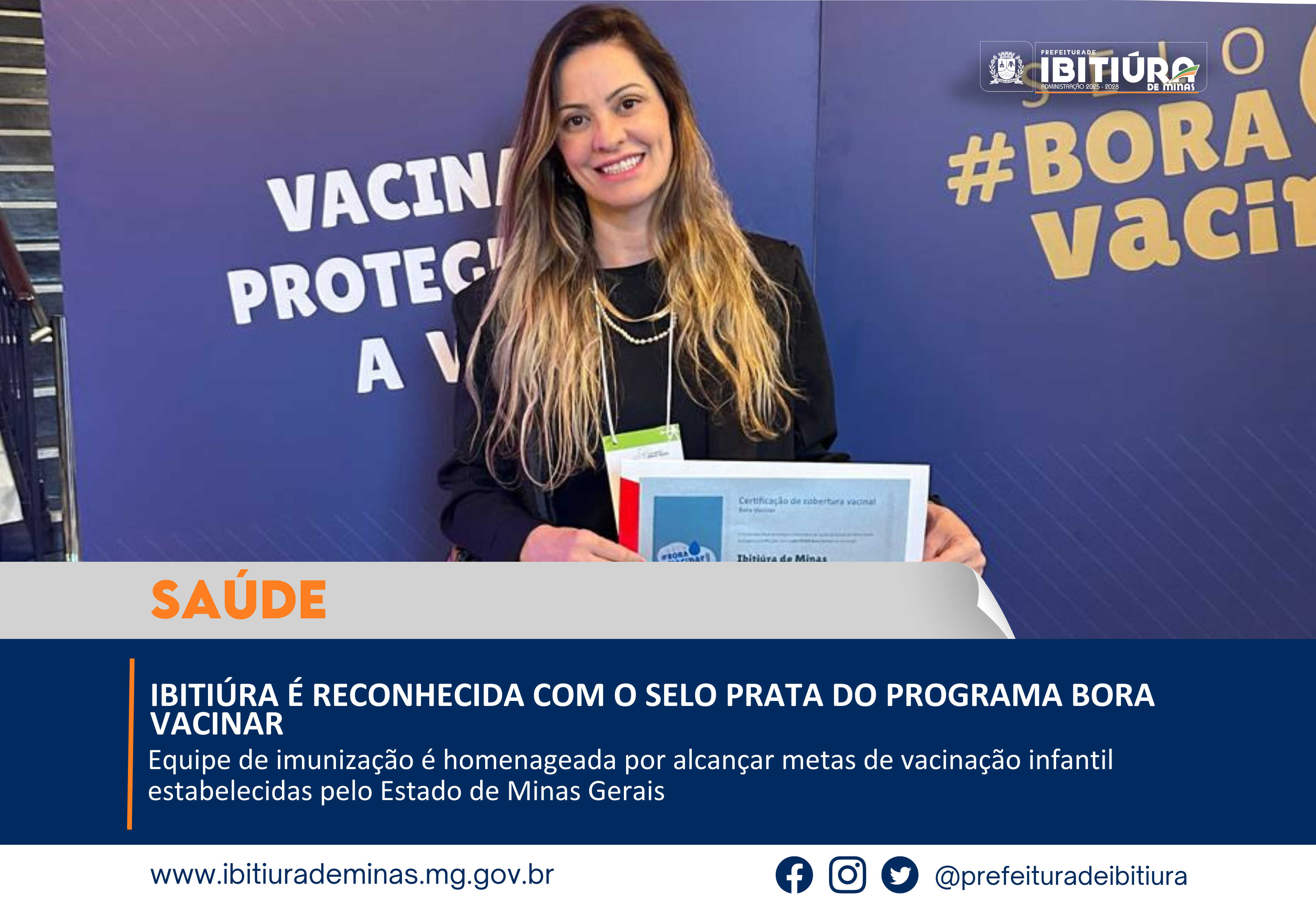 IBITIÚRA É RECONHECIDA COM O SELO PRATA DO PROGRAMA BORA VACINAR
