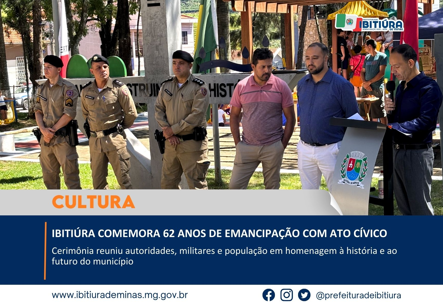 IBITIÚRA COMEMORA 62 ANOS DE EMANCIPAÇÃO COM ATO CÍVICO