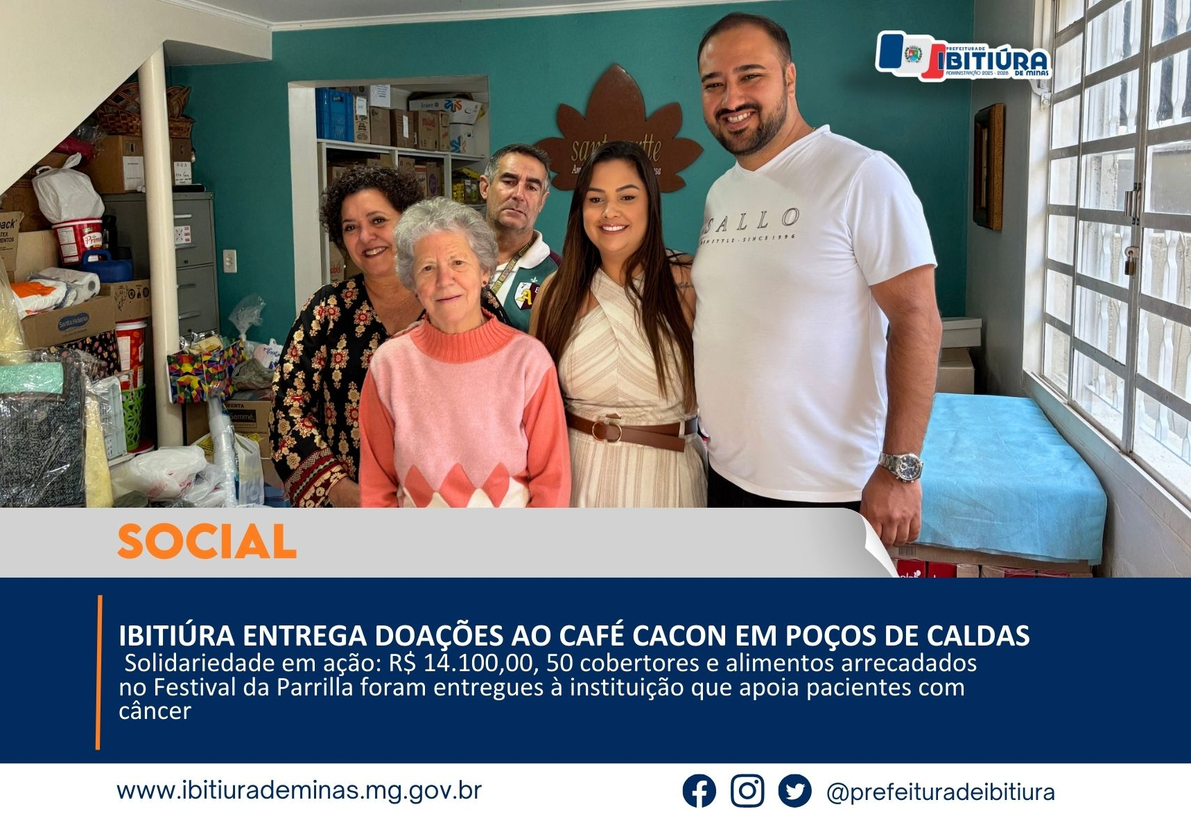 IBITIÚRA ENTREGA DOAÇÕES AO CAFÉ CACON EM POÇOS DE CALDAS