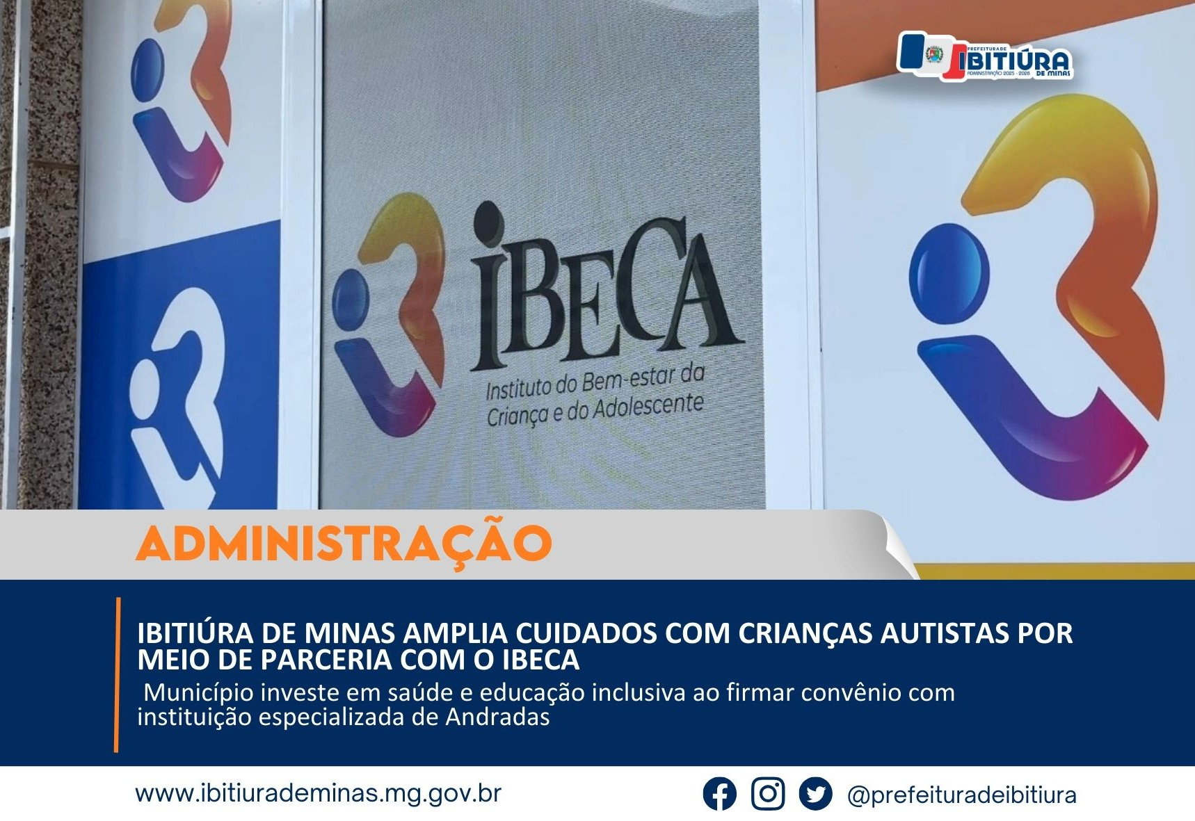 IBITIÚRA DE MINAS AMPLIA CUIDADOS COM CRIANÇAS AUTISTAS POR MEIO DE PARCERIA COM O IBECA