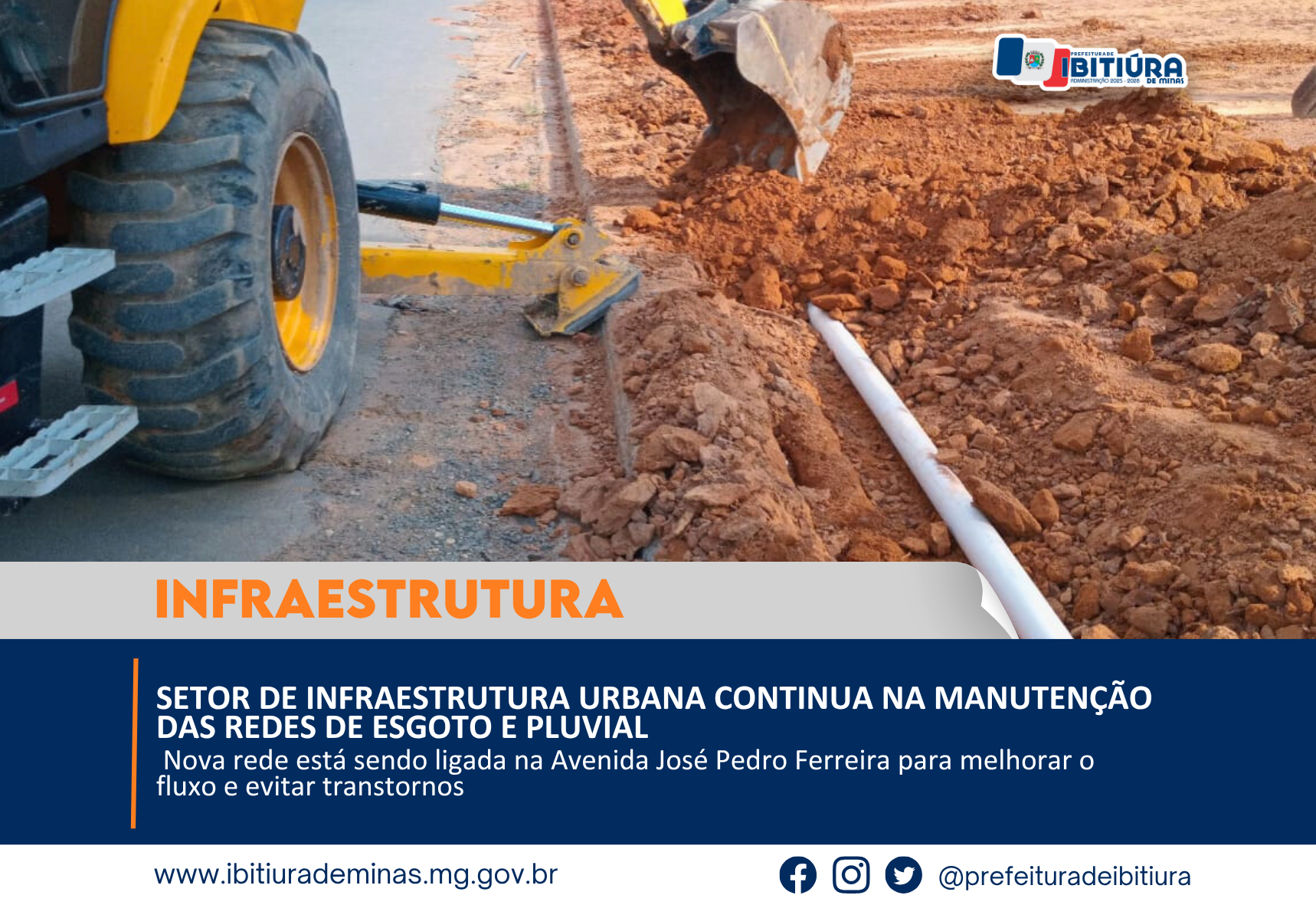 SETOR DE INFRAESTRUTURA URBANA CONTINUA NA MANUTENÇÃO DAS REDES DE ESGOTO E PLUVIAL