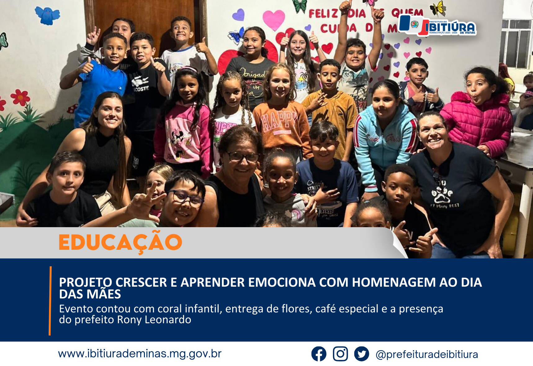 PROJETO CRESCER E APRENDER EMOCIONA COM HOMENAGEM AO DIA DAS MÃES