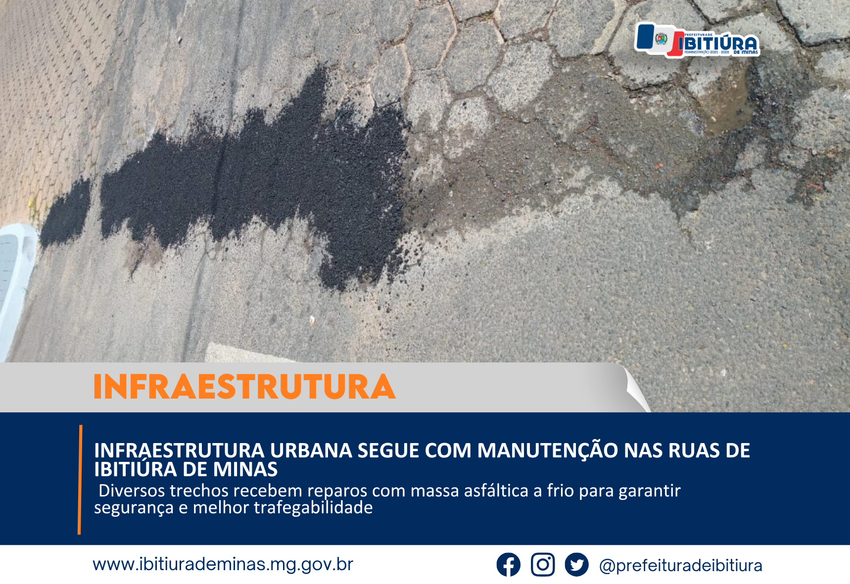 INFRAESTRUTURA URBANA SEGUE COM MANUTENÇÃO NAS RUAS DE IBITIÚRA DE MINAS