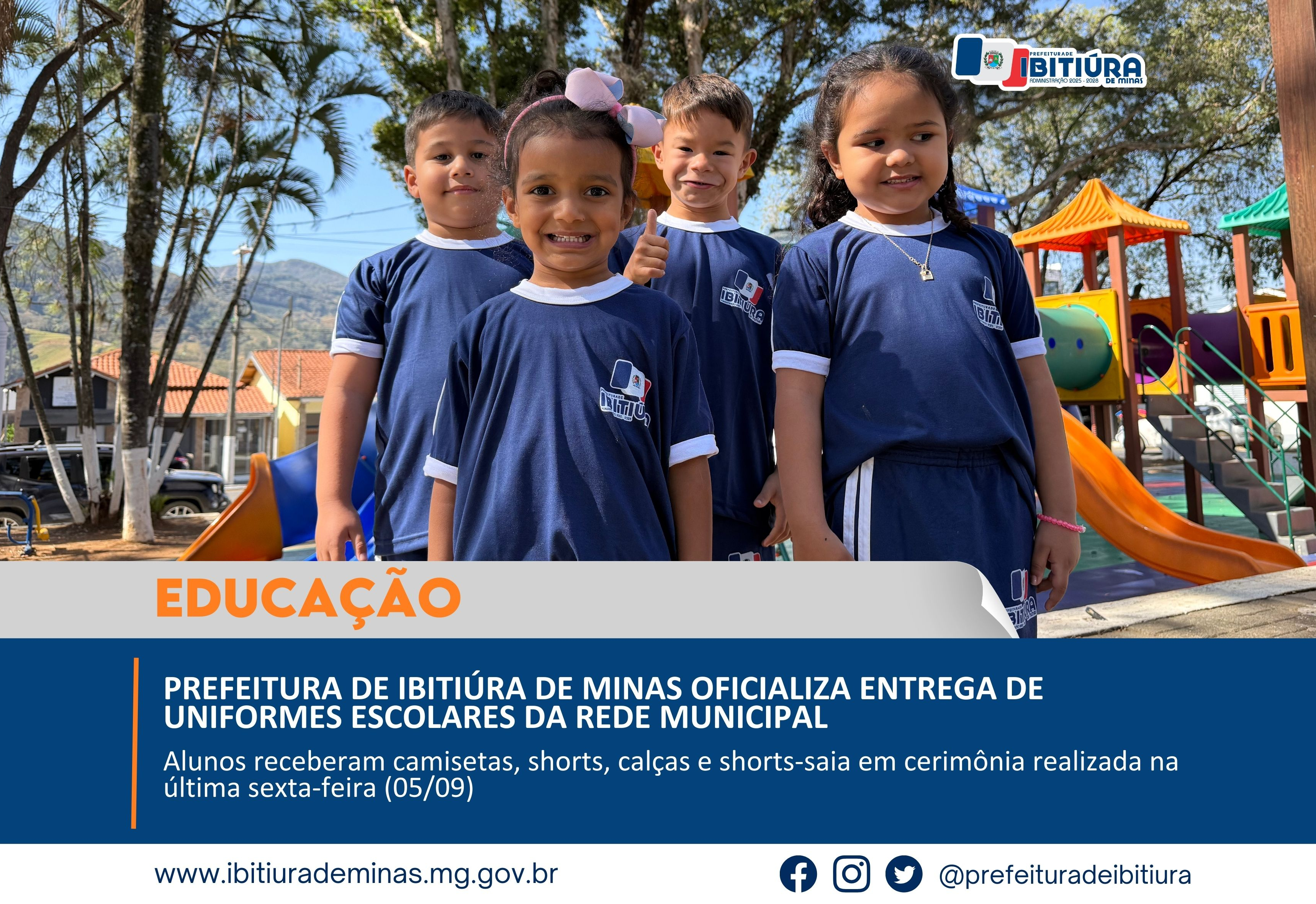 PREFEITURA DE IBITIÚRA DE MINAS OFICIALIZA ENTREGA DE UNIFORMES ESCOLARES DA REDE MUNICIPAL