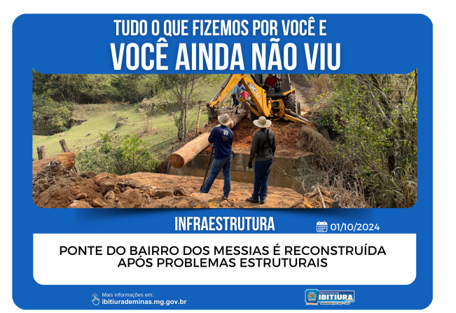 PONTE DO BAIRRO DOS MESSIAS É RECONSTRUÍDA APÓS PROBLEMAS ESTRUTURAIS
